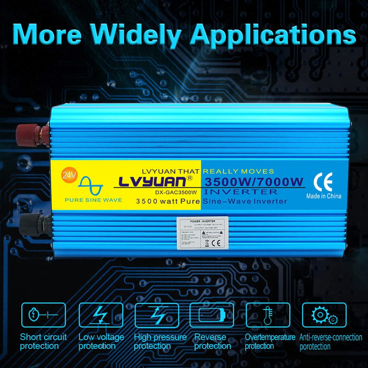  Inverter 3500W/15000W UPS with Charging Sine Wave Inverter DC  12V 24V to 220V AC Auto Voltage Converter, with AC Socket and USB Charging  Port with LCD Digital Display Inverter,12V-3500W : Automotive