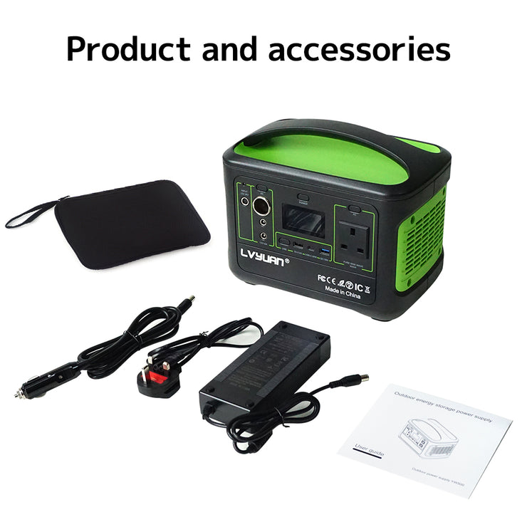 LVYUAN Portable Power Station 600W 110V 568WH 153600mAh Backup Lithium  Battery Solar Generator for Outdoor Camping Home Emergency 